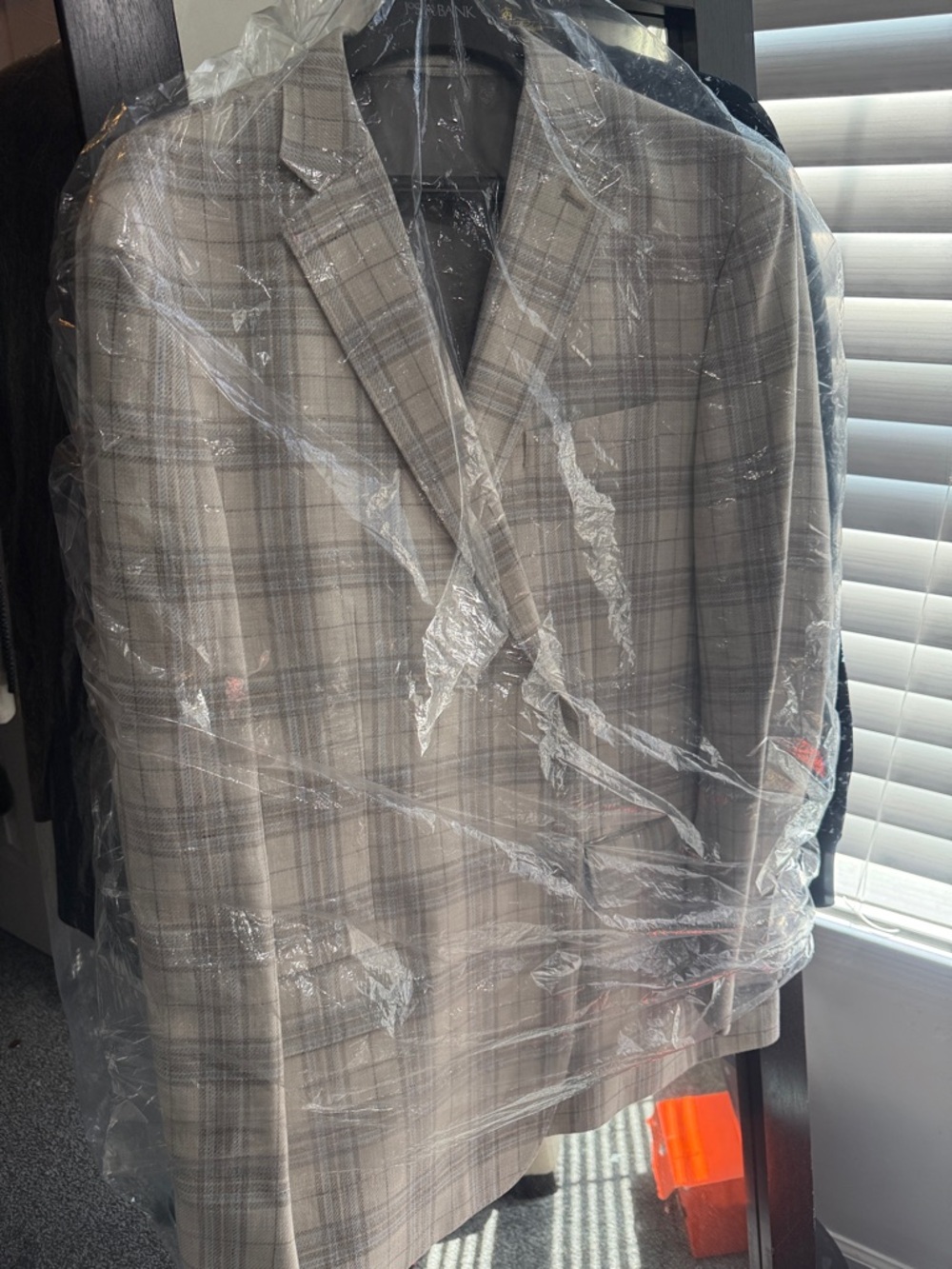 Jos. A. Bank Light Gray Plaid Sport Coat